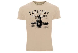 Neverless Print-Shirt Herren Retro Freeport Island Beige