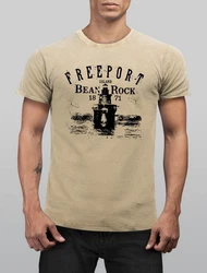 Neverless Print-Shirt Herren Retro Freeport Island Beige