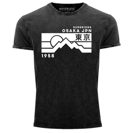 Print-Shirt Herren Vintage Shirt Osaka Japan Superiors Mountain Retro Design mit Print