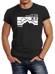 Print-Shirt Herren T-Shirt Osaka Japan Superiors Mountain Retro Design Printshirt mit Print