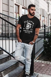 Neverless Print-Shirt Herren T-Shirt Kapitän Motiv Old Cptn Jackson Dunkelrot/Braun/Schwarz/Rot/Dunkelgrün