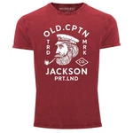 Neverless Print-Shirt Herren Vintage Old Cptn Jackson Rot/Dunkelrot
