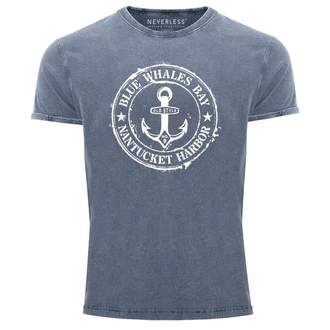 Neverless Print-Shirt Herren Vintage Shirt Anker Motiv maritim Retro Anchor Badge Neverless Print-Shirt Herren Vintage Shirt Anker Motiv maritim Retro Anchor Badge
