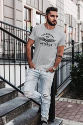Neverless Print-Shirt Herren T-Shirt Legendary NYC Aviator Air Force Flügel Hellblau/Blau/Grau