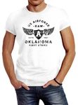 Neverless Print-Shirt Herren T-Shirt Print US Airforce Oklahoma Aviator Vintage-Shirt Weiß/Blau