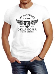 Print-Shirt Herren T-Shirt Print US Airforce Oklahoma Aviator Vintage-Shirt mit Print