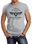 Neverless Print-Shirt Herren T-Shirt Print US Airforce Oklahoma Aviator Vintage-Shirt Blau/Dunkelblau