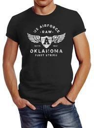 Print-Shirt Herren T-Shirt Print US Airforce Oklahoma Aviator Vintage-Shirt mit Print