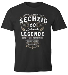 Print-Shirt Herren T-Shirt Geburtstag Geschenk fr Mnner Lebende Legende Alter mit Print