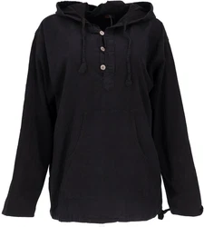 Guru-Shop Sweater Ethno Sweatshirt Hippie Goa schwarz