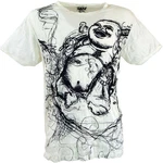 Guru-Shop T-Shirt Sure Herren T-Shirt Happy Buddha weiß