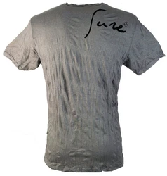 Guru-Shop T-Shirt Sure Herren T-Shirt Happy Buddha grau
