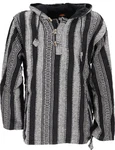 Guru-Shop Sweater Goa Kapuzenshirt Baja Hoodie Creme/Beige/Schwarz/Braun/Grau