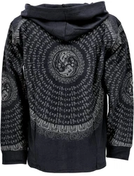 Guru-Shop Strickjacke Goa Jacke Sweatshirt Jacke schwarz