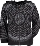Guru-Shop Strickjacke Goa Jacke Sweatshirt Jacke schwarz