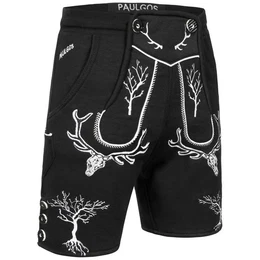 Trachtenhose Herren Jogginghose Design Lederhose Kurz Sweathose Bermuda Shorts JOK6