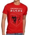 style3 T-Shirt Schroedinger's Katze Rot/Dunkelrot/Braun