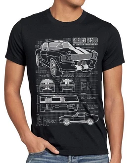 style3 T-Shirt GT500 Eleanor Mustang Muscle Car Bullit Shelby Pony Ford McQueen Schwarz/Blau style3 T-Shirt GT500 Eleanor Mustang Muscle Car Bullit Shelby Pony Ford McQueen Schwarz/Blau
