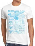 style3 T-Shirt NCC-70 Christopher Pike Star Trek Blau/Hellblau/Weiß/Grün