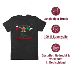 Shirtracer T-Shirt Frohe Weihnachten Weihachten Kleidung Schwarz/Braun/Grün/Rot/Hellblau