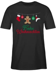 Shirtracer T-Shirt Frohe Weihnachten Weihachten Kleidung Schwarz/Braun/Grün/Rot/Hellblau