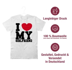 Shirtracer T-Shirt I love my Girlfriend Grau/Grün/Weiß/Silber/Dunkelgrau
