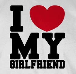 Shirtracer T-Shirt I love my Girlfriend Grau/Grün/Weiß/Silber/Dunkelgrau