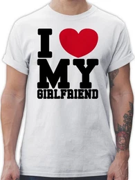 T-Shirt I love my Girlfriend - Ich liebe meine Freundin Geschenk Love my GF Valentinstag Partner Liebe