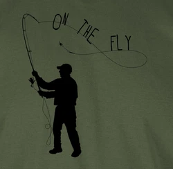 Shirtracer T-Shirt Fishing On the Fly Angler Geschenke Dunkelgrün