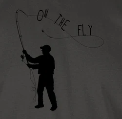 Shirtracer T-Shirt Fishing On the Fly Angler Geschenke Dunkelgrün/Grau/Blau/Dunkelgrau/Hellgrau