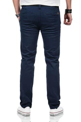 Maurelio Modriano Herren Designer Chino Stoff Hose Chinohose MM015 Dunkelblau (MM-015)