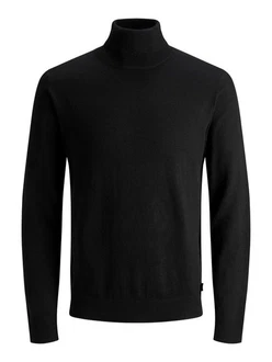 Jack & Jones Strickpullover JJEEMIL KNIT ROLL NECK schwarz Jack & Jones Strickpullover JJEEMIL KNIT ROLL NECK schwarz