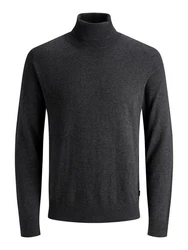 Jack & Jones Strickpullover JJEEMIL KNIT ROLL NECK Dark Grey Melange