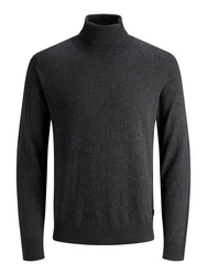 Jack & Jones Strickpullover JJEEMIL KNIT ROLL NECK Dark Grey Melange