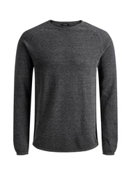 JACK & JONES JJEHILL Knit Crew Neck Pullover Dunkelgrau