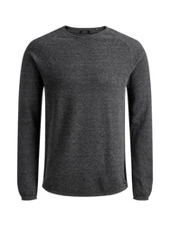 JACK & JONES JJEHILL Knit Crew Neck Pullover Dunkelgrau