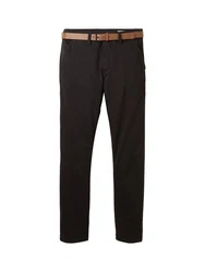 TOM TAILOR Denim Stoffhose Slim Chino Schwarz/Grün