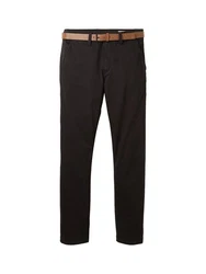 TOM TAILOR Denim Stoffhose Slim Chino Schwarz/Grün