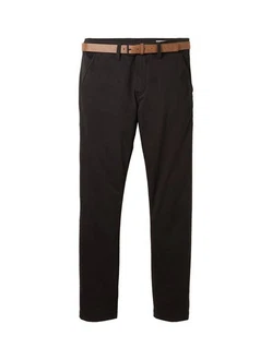 TOM TAILOR Denim Stoffhose Slim Chino Schwarz/Grün
