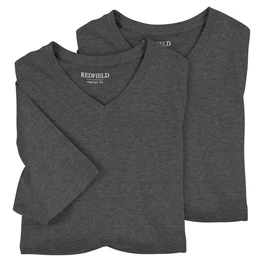 V-Shirt 2er-Pack XXL T-Shirts anthrazit melange V-Neck