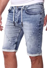 Jeansshorts Jeans Shorts Herren Kurze Hosen Sommer - Sweathose in Jeansopti Jeans-Shorts Sweatjeans Jeansbermudas Stretch Jeans-Hose
