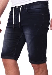 Jeansshorts Jeans Shorts Herren Kurze Hosen Sommer - Sweathose in Jeansopti Jeans-Shorts Sweatjeans Jeansbermudas Stretch Jeans-Hose