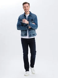 CROSS JEANS Slim-fit-Jeans Damien Dunkelblau