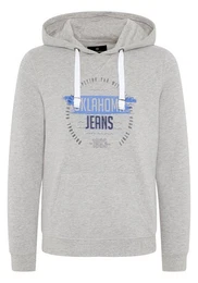 Kapuzensweatshirt aus weichem Materialmix