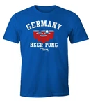 MoonWorks Print-Shirt Herren T-Shirt Germany Beer Pong Team Bier Fun-Shirt Blau/Lila/Hellblau/Dunkelblau