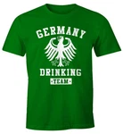 MoonWorks Print-Shirt Deutschland Herren T-Shirt Germany Drinking Team Bier Adler Fun-Shirt Grün/Dunkelgrün