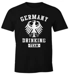 MoonWorks Print-Shirt Deutschland Herren T-Shirt Germany Drinking Team Bier Adler Fun-Shirt Dunkelrot/Schwarz/Beige/Dunkelblau/Grau