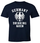 MoonWorks Print-Shirt Deutschland Herren T-Shirt Germany Drinking Team Bier Adler Fun-Shirt Dunkelblau