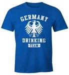 MoonWorks Print-Shirt Deutschland Herren T-Shirt Germany Drinking Team Bier Adler Fun-Shirt Blau/Dunkelblau
