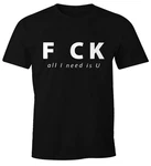 MoonWorks Print-Shirt Herren Spruch T-Shirt Schwarz